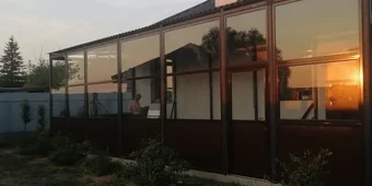 Остекление алюминиевой беседки